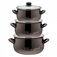 Набор эмалированных кастрюль Interos «Bon appetit» 2234A