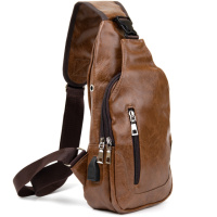 Сумка через плече на два відділення кожзам 720561 Світло-коричнева