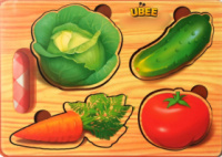 Дерев'яні вкладачі, рамка-вкладач, «Овочі», фон із підказкою.