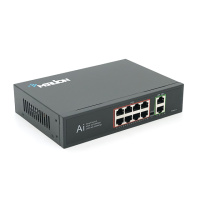 POE коммутатор Merlion 8 POE 10/100  + 2 RJ45 10/100/1000 + встроенный блок питания 52V 2.3A