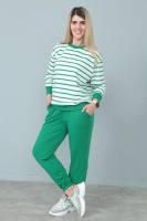 Демісезонний костюм в смужку «Delight» оптом | Батал Зелений, 50-52
