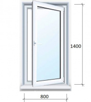 Вікно металопластикове біле (800*1400). Безкоштовна адресна доставка майже по всій території України.