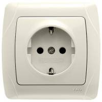 Розетка VIKO одинарная с заземлением кремовая