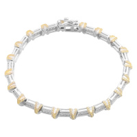 Серебряный браслет CatalogSilver с фианитами, вес изделия 16,36 гр (2197997) 18 размер