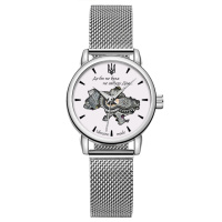 Жіночий механічний годинник Awarder 028L Silver-White «Де би не була» зі сріблястим браслетом