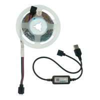 LED лента USB RGB 5V, IP 20, 5м, 50 светодиодов, Bluetooth, на самоклейке