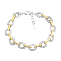 Серебряный браслет CatalogSilver с фианитами, вес изделия 11,33 гр (2184720) 1720 размер