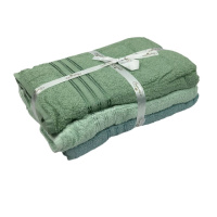 Набор махровых банных полотенец Gulcan Турция 13955 70х140 см 3 шт зеленый