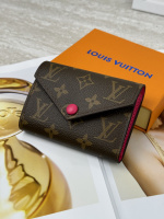 Гаманець Louis Vuitton конверт міні-  LUX якість у фірмовій коробці малиновий