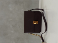 Сумочка через плече з двома ременцями бургунди