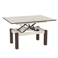 Стол-трансформер Art In Head B-Fly Glass 900x510x600 Дуб экспрессив песочный/Венге ноги/Бежевое стекло (TB10111100234)