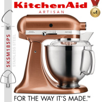 Миксер планетарный настольный KitchenAid Artisan 5KSM185PSECP чаша 4.8л, с двумя чашами, медный