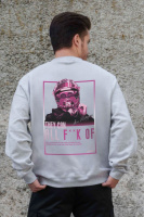 Утеплений оверсайз світшот на флісі з принтом Without Verstappen Gray