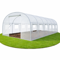 Садовая теплица 18 м2 (6 х 3 х 2 м) с армированной пленкой UV-4, с окнами, Прозрачная (Польша)