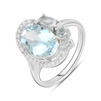Серебряное кольцо CatalogSilver с натуральным топазом 4.56ct, вес изделия 4,05 гр (2129622) 18.5 размер