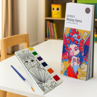 Альбом для раскрашивания с акварельными красками «Beijing opera» раскраска с кисточкой для творчества