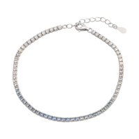 Серебряный браслет CatalogSilver с фианитами, вес изделия 3,44 гр (2146087) 1720 размер