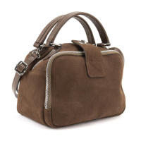 М'яка замшева сумка на два відділи з ручкою Італія 71045DB-Y