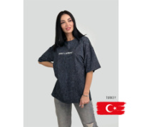 Базова жіноча футболка з написом «Saint» (Турція) оптом | Норма і батал