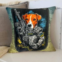 Подушка патриотическая 3D «Пес Патрон броненосець» 2707_D 12738 35х35 см