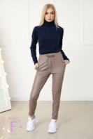 Теплі штани з екошкіри на хутрі «Richy» оптом | Норма Мокко, 44