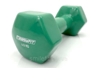 Гантель для фітнесу 4.0 кг EasyFit із вініловим покриттям зелена