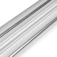 Плинтус РР самоклеющийся 2300х140х4мм Белый с серой полоской (D) SW-00001809