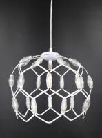 Люстра светодиодная подвесная LED светильник для квартиры на потолок лэд 26315 Белый 42-200х40х40 см.