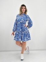 Легка жіноча сукня оверсайз «Lichi» оптом | Батал | Розпродаж моделі Синій, 50-52