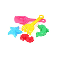 Игрушка набор «Лопатка+ грабельки» ТехноК 2254TXK с пасочками Розовый