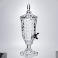 Лимонадница с краном на подставке стеклянная 2 л лимонадник 46 см прозрачный HP-19-12F