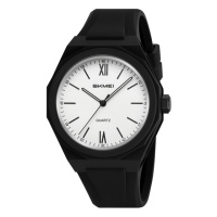 Чоловічий наручний годинник Skmei 2470WT-AC White класичний з мінеральним склом та водозахистом 5 ATM