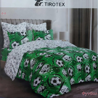 Комплект підліткової полуторної постелі Футбол, Тиротекс, зелений