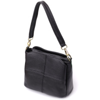 Женская сумка на три отделения из натуральной кожи sale_15122 Vintage Черный