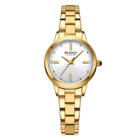 Жіночий годинник Curren 9094 Gold-White з золотистим браслетом та мінеральним склом