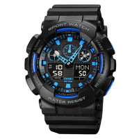 Чоловічий спортивний годинник Skmei 1832 Black-Blue з водонепроникністю 5 ATM та стрілково-електронним циферблатом