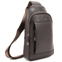 Чоловічий шкіряний коричневий слінг на плече 7-827C