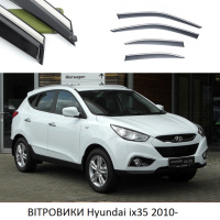 Дефлектори вікон Hyundai ix35 (Tucson)2010-2015 П/К «FLY»«нерж.сталь 3D»BHYI351023-W/S(144)