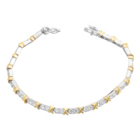 Серебряный браслет CatalogSilver с фианитами, вес изделия 10,3 гр (2185529) 18 размер