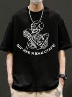 Чорна легка чоловіча оверсайз футболка з яскравим дизайном