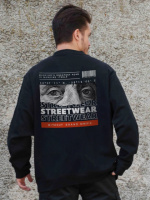 Утеплений оверсайз світшот на флісі з принтом Without Streetwear Black