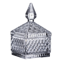 Конфетница стеклянная с крышкой 8.5х8.5х15 см квадратная HP-YH-41