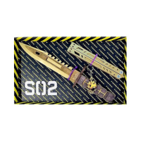 Набор ножей сувенирных деревянных SO-2 «БАБОЧКА LEGASY & M-9 BAYONET GOLD» SO2-2-B