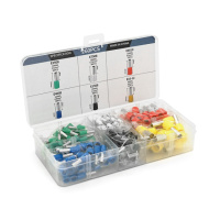 Набор клемм/наконечников 260шт(E2508g-60,E1012y-15,E1508bl-40,E4009b-40,E6010r-25.E7508w-80)в боксе