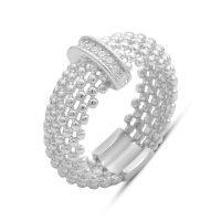 Серебряное кольцо CatalogSilver с фианитами, вес изделия 4,66 гр (2184096) 18 размер