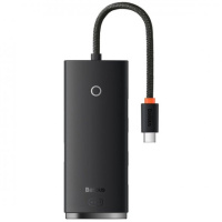 Перехідник HUB Baseus Lite Series 4in1 (Type-C to 4xUSB 3.0) 25cm (WKQX03), Black - купити в SmartEra.ua