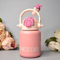 Дитяче термокружка з трубочкою «Little Bee» 550 ml Рожевий