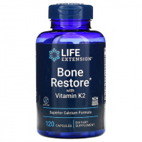 Восстановление Костей + К2, Bone Restore with Vitamin K2 Life Extension, 120 Капсул