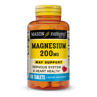 Магній, 200 мг, Magnesium, Mason Natural, 100 таблеток