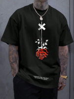 Чорна чоловіча футболка з ДТФ (оверсайз)